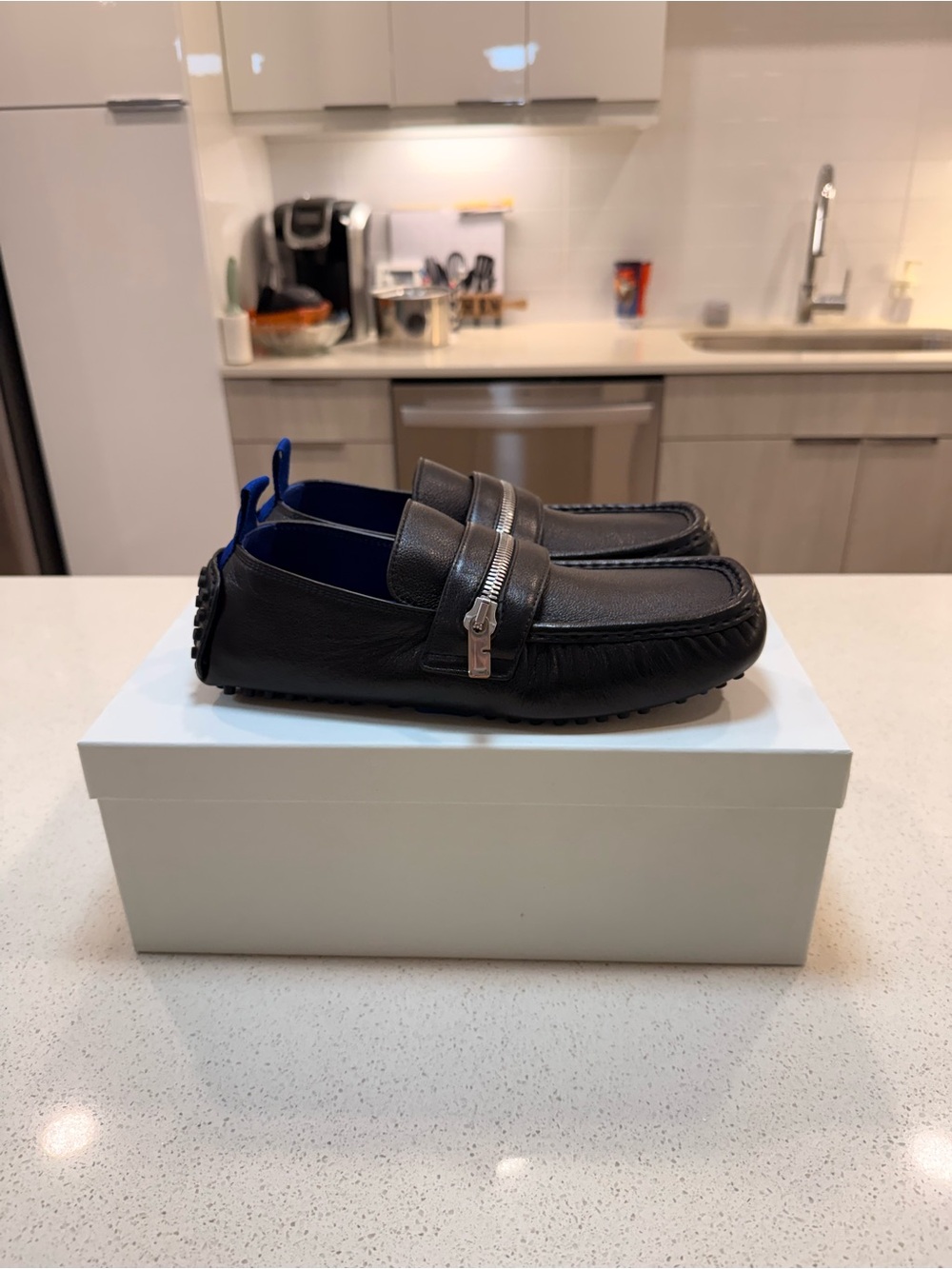 Men's Burberry Black Leather Slip-On Driving Loafers